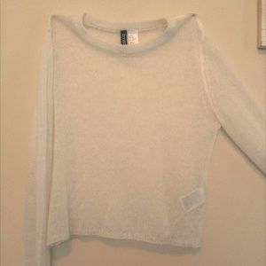 White Mesh Sweater